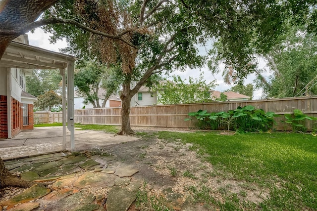 view of yard with a patio