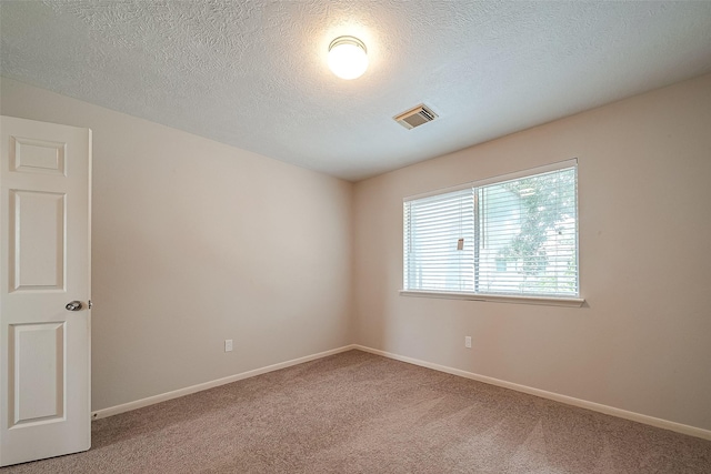 empty room featuring carpet floors and a textured ceiling