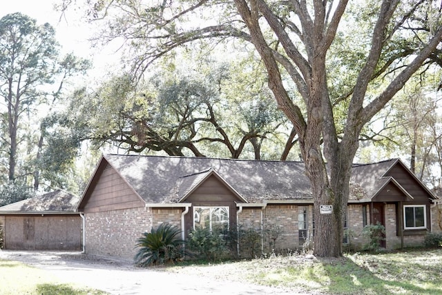 view of single story home