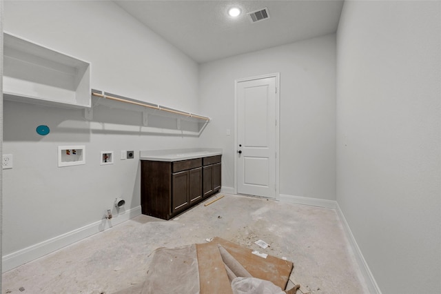 laundry area featuring washer hookup, gas dryer hookup, and hookup for an electric dryer