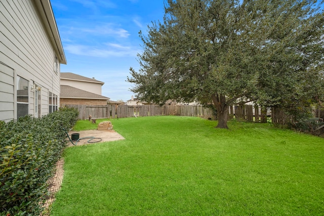 view of yard with a patio area