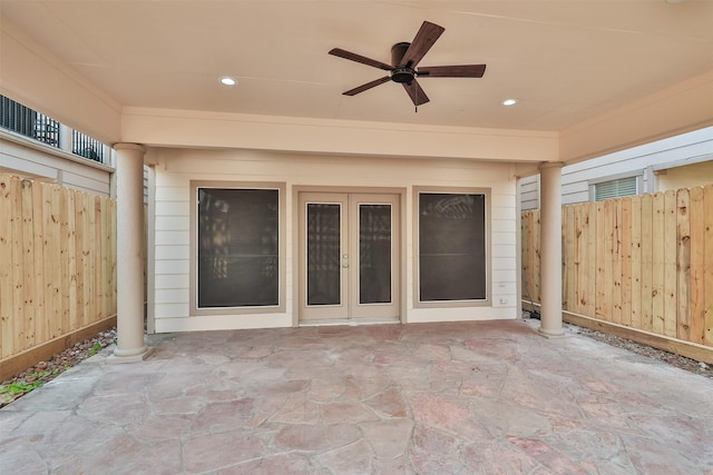 view of patio / terrace with ceiling fan