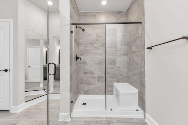 bathroom with an enclosed shower