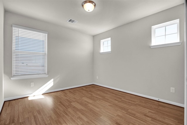 spare room featuring wood-type flooring