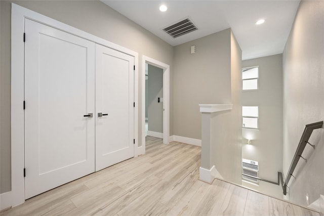 entrance foyer featuring light wood-type flooring