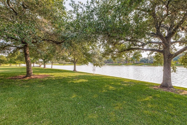 view of yard featuring a water view