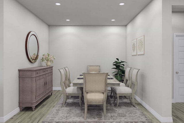 dining area featuring light hardwood / wood-style floors