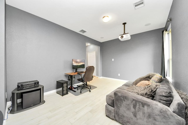 office featuring light hardwood / wood-style floors