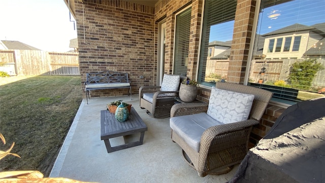 view of patio with an outdoor living space