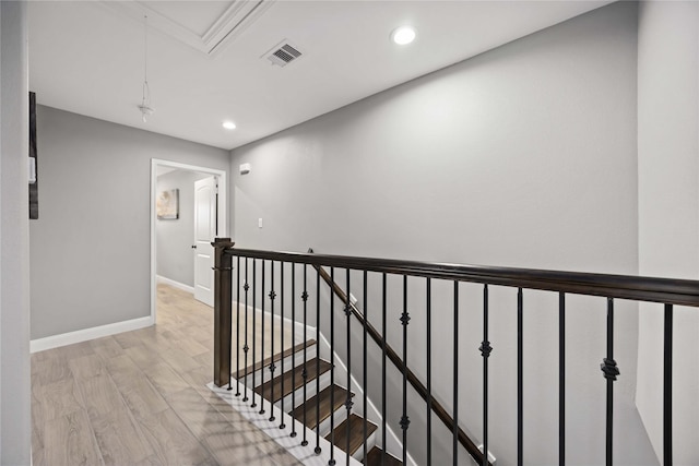 corridor featuring light hardwood / wood-style floors