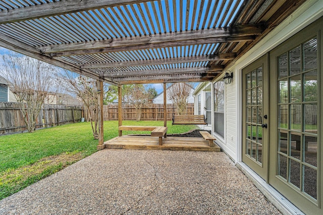 view of patio / terrace featuring a pergola