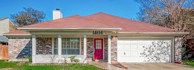 ranch-style home with a garage