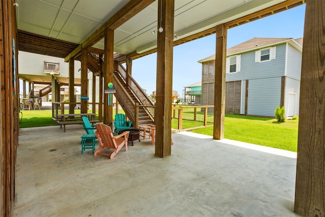 view of patio with a playground