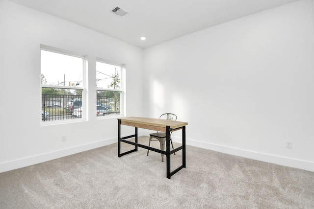 view of carpeted office