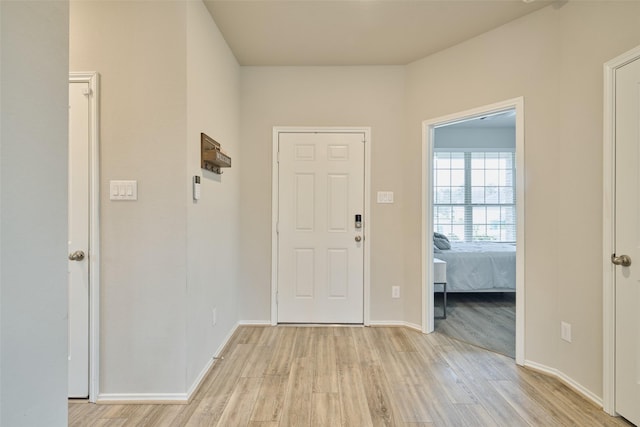 foyer featuring light hardwood / wood-style floors