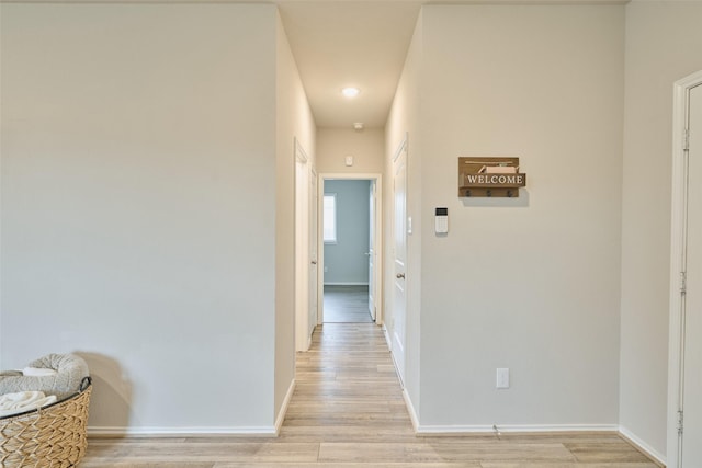 hall featuring light hardwood / wood-style flooring