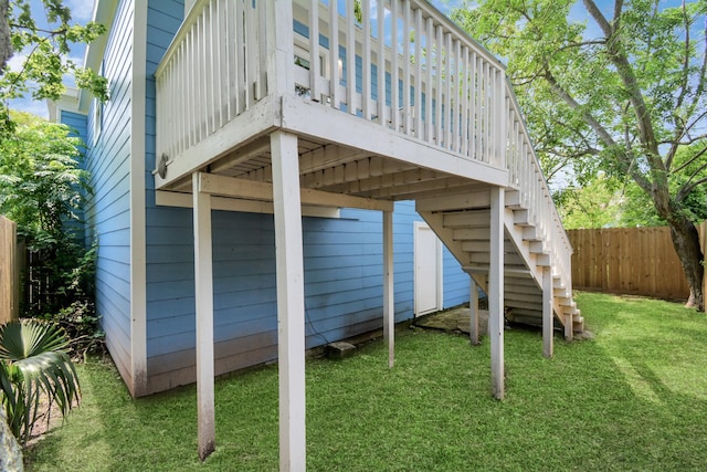 view of outdoor structure with a lawn