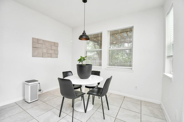 view of tiled dining room