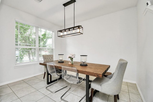 view of tiled dining area