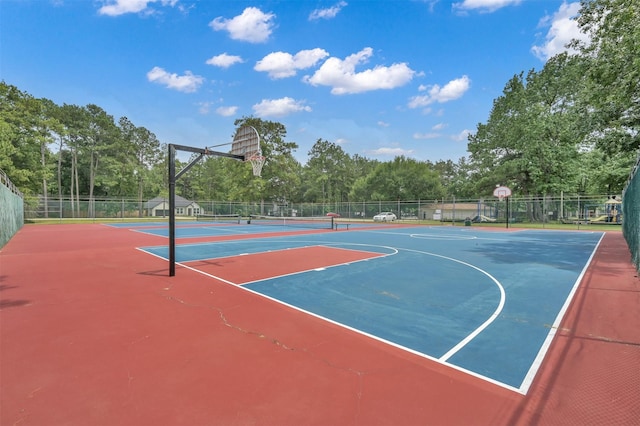 view of sport court with tennis court