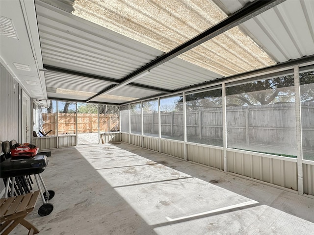 view of unfurnished sunroom