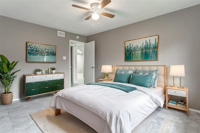 bedroom with ceiling fan