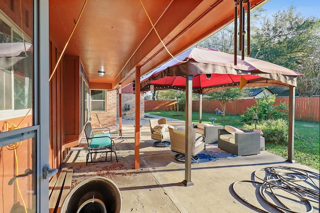 view of patio featuring an outdoor living space