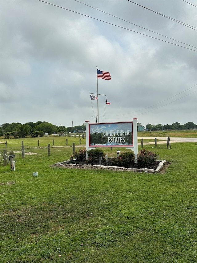 surrounding community with a yard and a rural view