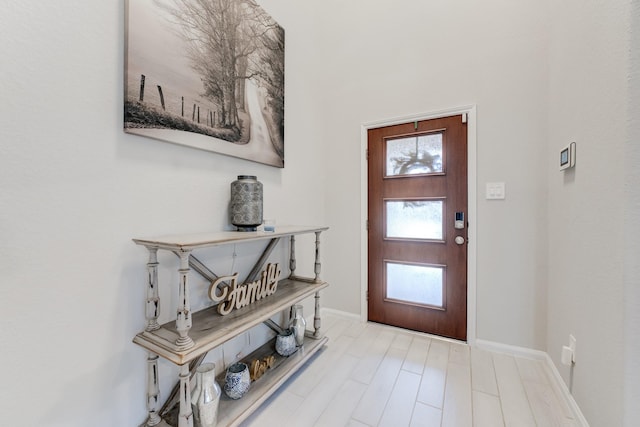 entryway with light wood-type flooring