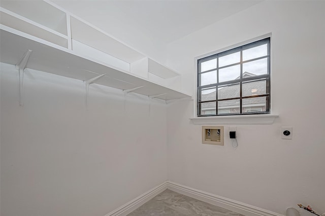 laundry area with gas dryer hookup and hookup for a washing machine