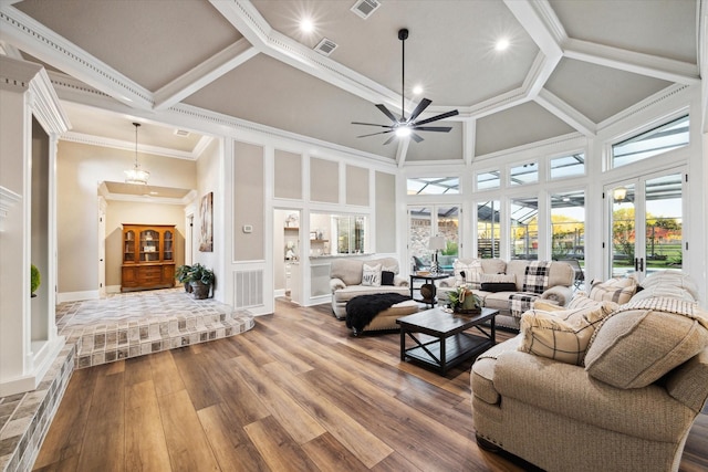 sunroom / solarium with ceiling fan