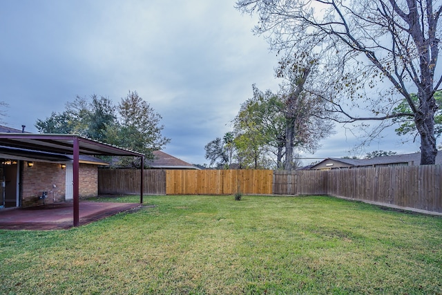 view of yard featuring a patio