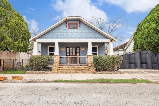 bungalow-style home with covered porch