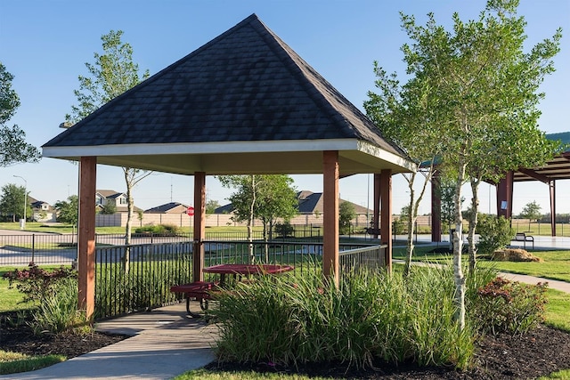 view of property's community with a gazebo