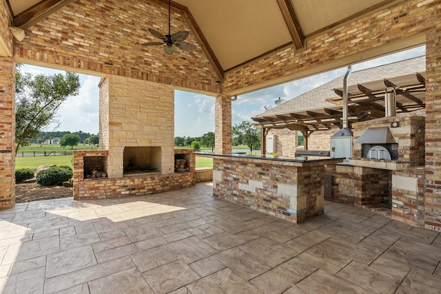 view of patio / terrace with ceiling fan