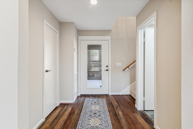 entryway featuring dark hardwood / wood-style flooring