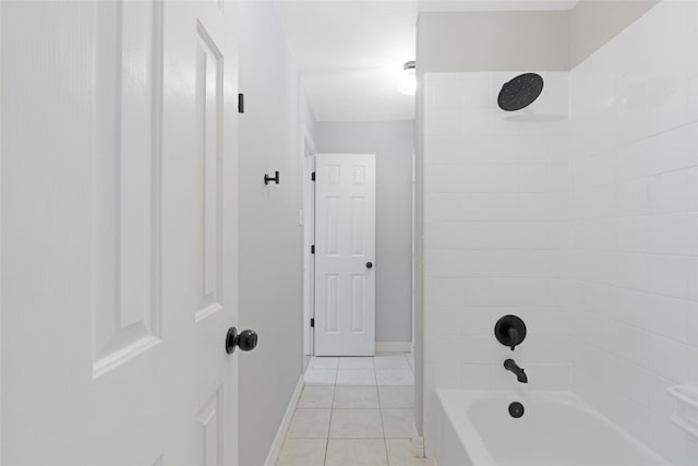 bathroom featuring tile patterned floors and shower / tub combination