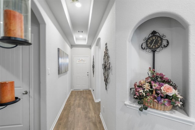 hall featuring hardwood / wood-style floors