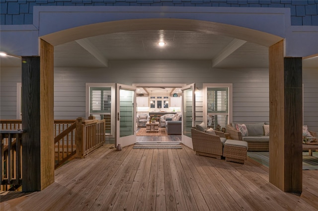 deck with an outdoor hangout area