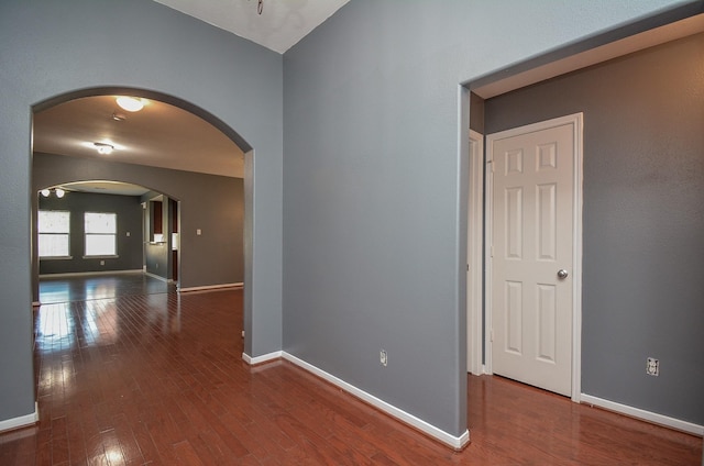 hall featuring wood-type flooring