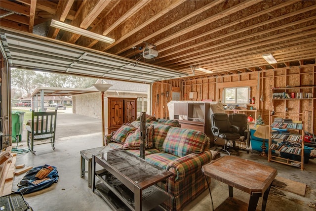 interior space featuring concrete floors