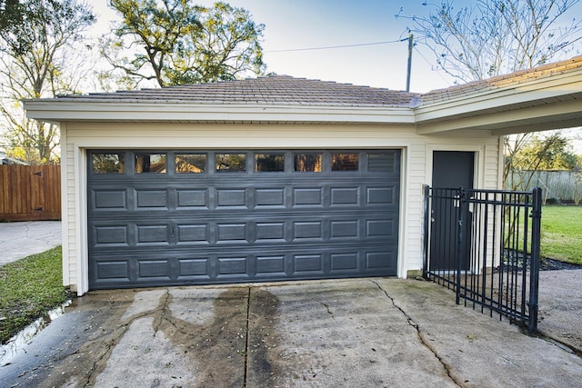 view of garage