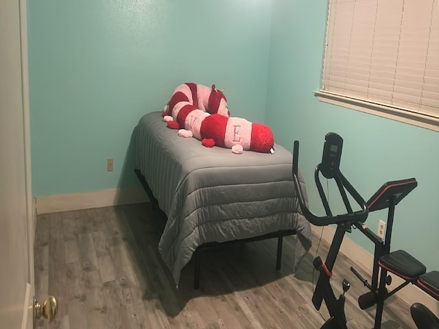 bedroom featuring hardwood / wood-style floors