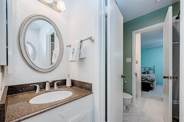 bathroom with toilet and vanity