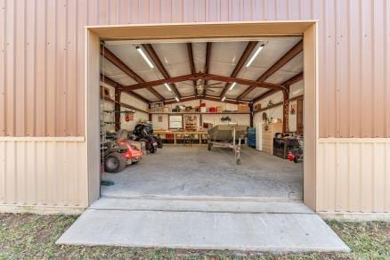 view of garage