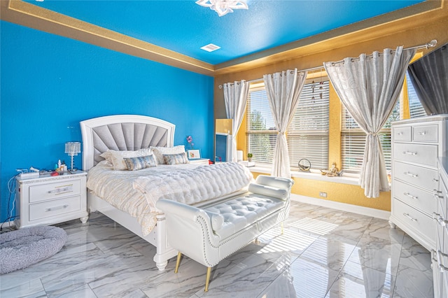 bedroom with a textured ceiling