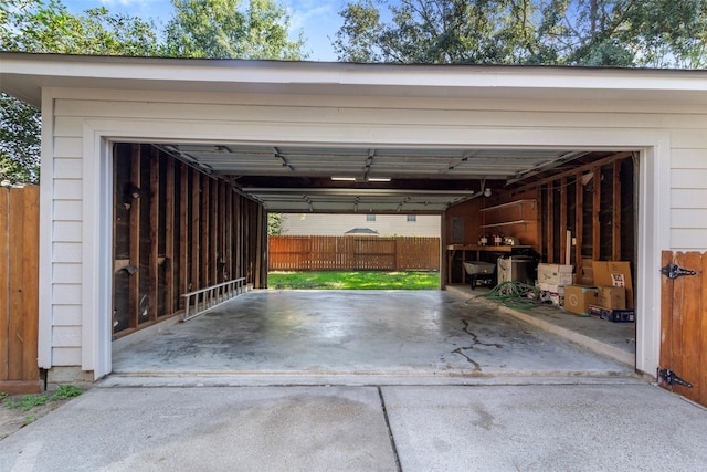 view of garage