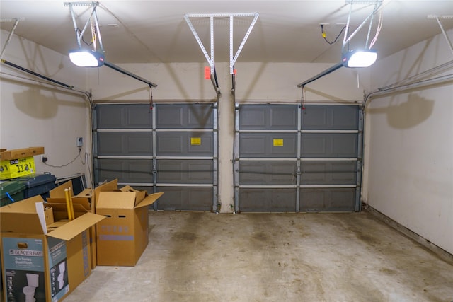 garage featuring a garage door opener