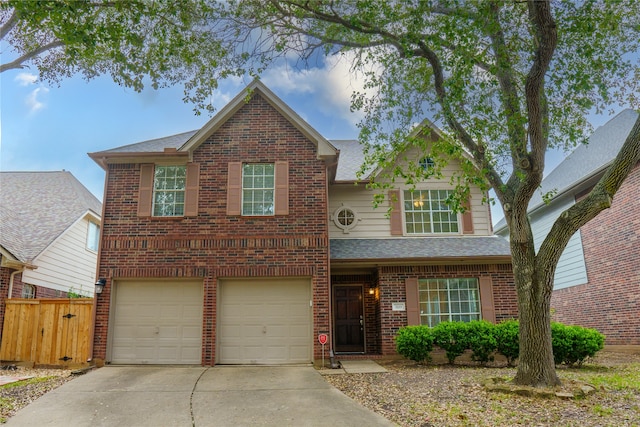 view of front of home with a garage