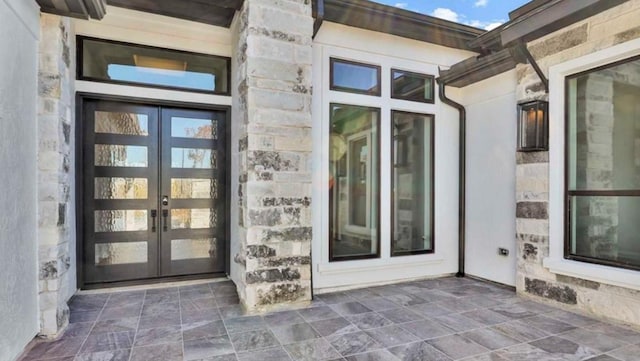 view of exterior entry with french doors